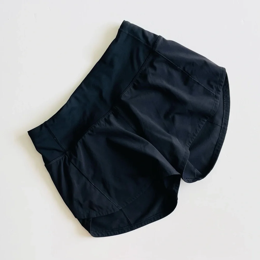 Lululemon SIZE 2 TALL Speed Up MR midrise 5” shorts in black